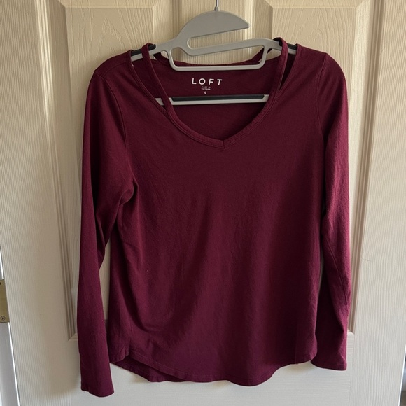 LOFT Tops - LOFT Deep Red Long Sleeve Tee